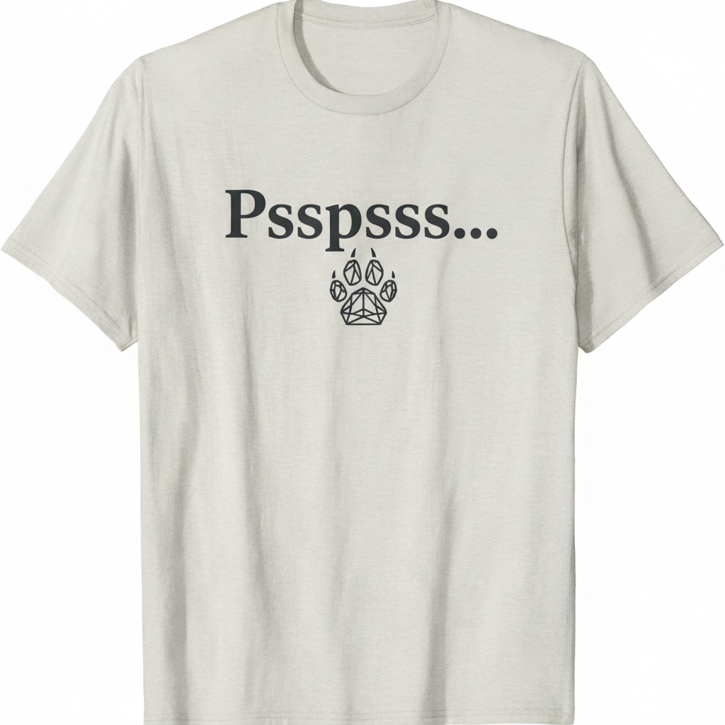 Psspsss minimalist front design with paw print